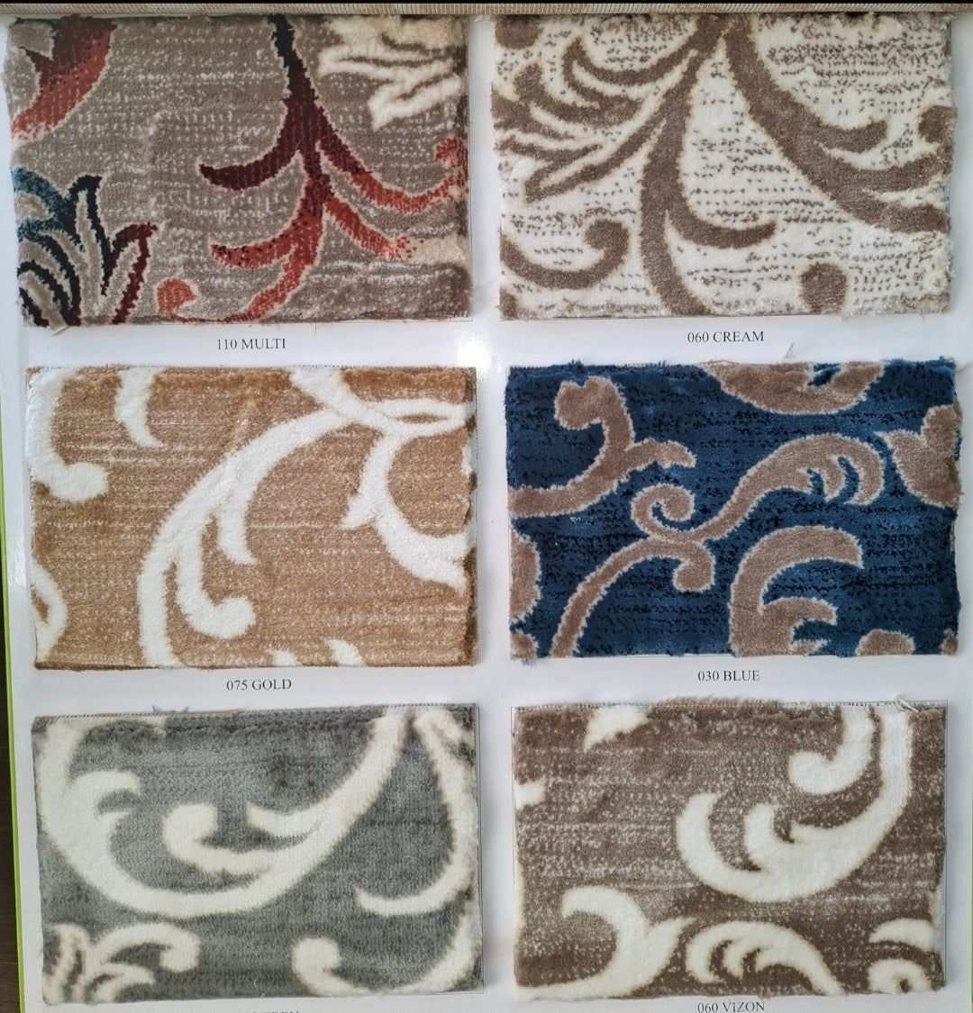Elegant Swirl Pattern Wall-to-Wall Carpet - Soft & Durable